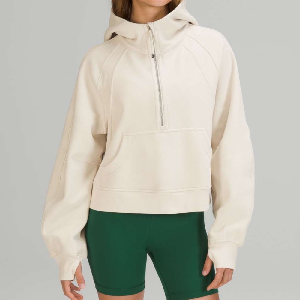 Lululemon Scuba Oversized Half-Zip Hoodie White Opal